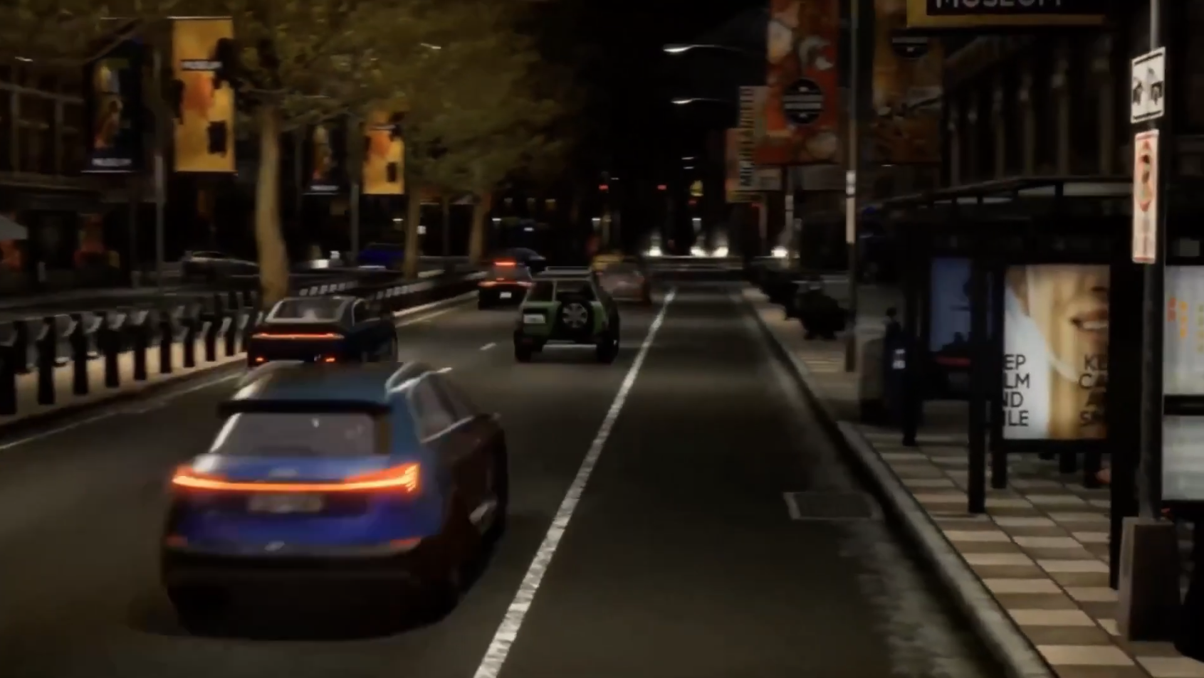 CARLA night time driving scenario